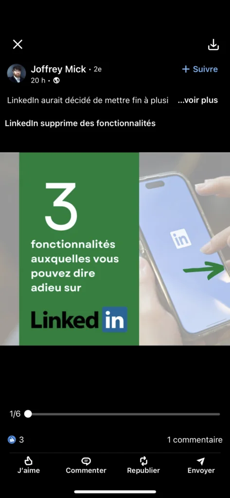 Mise à jour LinkedIn