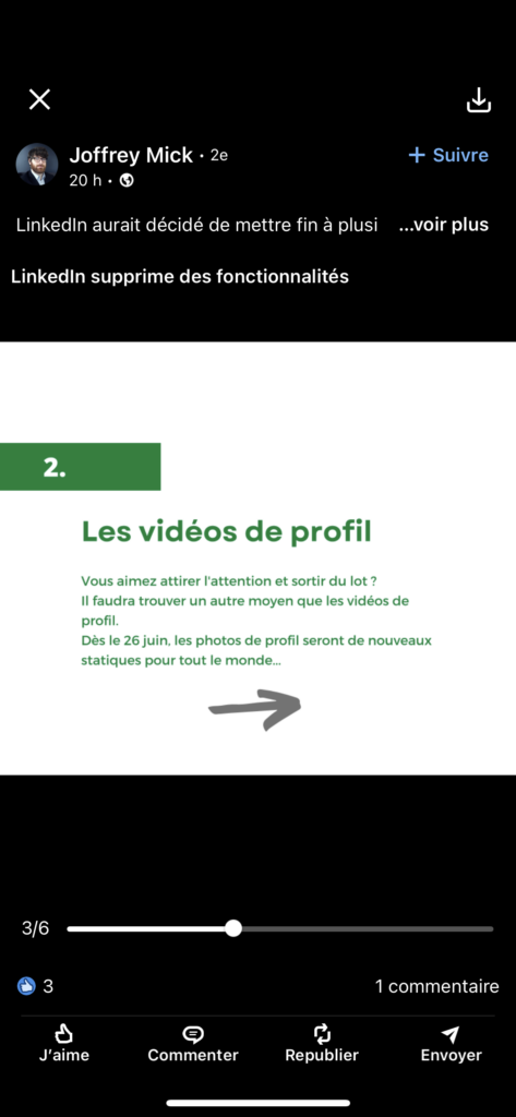 Mise à jour LinkedIn