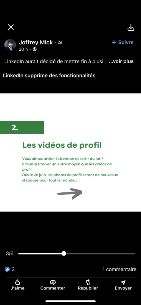 Mise à jour LinkedIn
